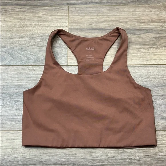 Girlfriend Collective Paloma Bra Sports Bra in Brown Size XL - Picture 1 of 6